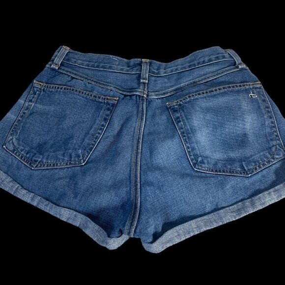 Rag & Bone High Rise Cuffed Denim Shorts Devon Wash Sz 28 - Picture 3 of 7
